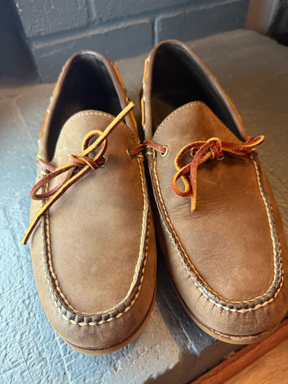 L.L. Bean Men's Brown Leather Moccasin Loafers